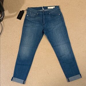 rag & bone Women's Dark Blue Boyfriend Jeans